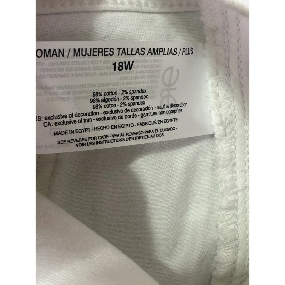 New Gloria Vanderbilt Jeans Womens 18W Plus White Denim Amanda Capri High Rise